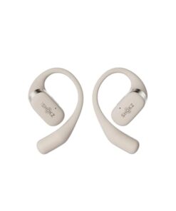SHOKZ OpenFit - Open-Ear True Wireless Bluetooth Headphones with Microphone, Earbuds with Earhooks, Sweat Resistant, Fast Charging, 28HRS Playtime, Compatible with iPhone & Android, Beige