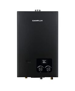 CAMPLUX Tankless Natural Gas Water Heater, 2.64 GPM Natural Gas Water Heater, Indoor, 68,000 BTU On Demand Instant Hot Water Heater, Black