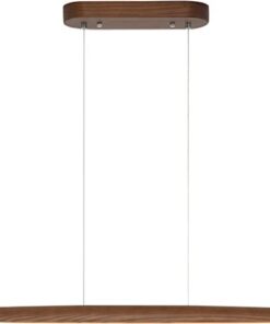 YISDESIGN 71" Wood Linear Pendant Light - Dinning Room & Island Lights - LED Dimmable Linear Chandelier - 40w - Walnut Color