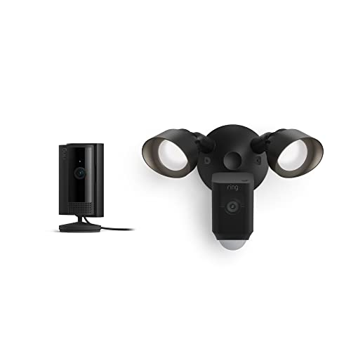 Ring Floodlight Cam Wired Plus with All-new Ring Indoor Cam, Black