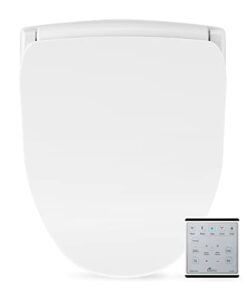 Bio Bidet Slim Two Electric Bidet Toilet Seat Round, Warm Water, Heated Seat, Night Light, Front and Rear Wash, Wireless Remote Control, White
