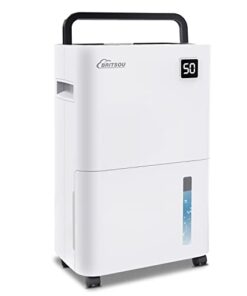 Britsou 3500 Sq.Ft Dehumidifier for Basement with Drain Hose, 50 Pint Dehumidifiers for Home, Intelligent Humidity Control with 24 Hour Timer - Protable Dehumidifier for Bedroom with Quiet Operation