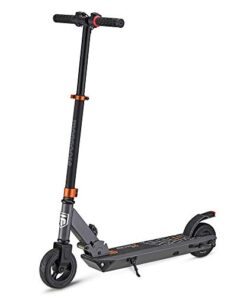 Mongoose React E4 Electric Kids Scooter, Boys & Girls Ages 13+, Max Rider Weight Up to 175lbs, Top Speed of 15.5MPH, Kickstand, Aluminum Handlebars and Frame, Foot Brake, Belt-Drive Motor, Grey/Orange