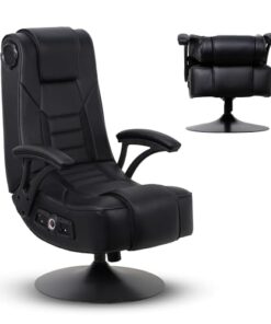 X Rocker Mammoth Lounging Video Gaming Pedestal Chair with Armrests, Built-In Audio via Wireless Bluetooth, Foldable, Vegan Leather, 300 lbs Max, Amazon Exclusive, Black
