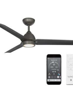 WAC Smart Fans Mocha Indoor and Outdoor 3-Blade Smart Home Ceiling Fan 54in Oil Rubbed Bronze with 3000K LED Light Kit and Remote Control works with Alexa and iOS or Android App