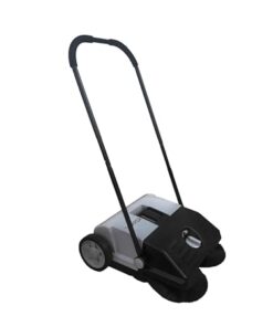 Dapper Supply Walk-Behind Outdoor Hand Push Floor Sweeper - 6.5 Gallon Capacity - 22" Sweeping Width - Sweeps up to 25,500 ft² / Hour, Grey