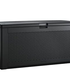 Rubbermaid Extra Large Resin Outdoor Storage Deck Box (134 Gal), Weather Resistant, Black, Deck Organization for Home/Backyard/Pool Chemicals/Toys/Garden Tools/Porch/Patio Cushions