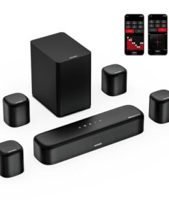 ULTIMEA 7.1ch Sound Bar with Dolby Atmos, Surround Sound System for TV with 4 Surround Speakers, Sound Bar for Smart TV with App Control, Soundbar with Subwoofer for Home Theater, HDMI eARC, Aura A60