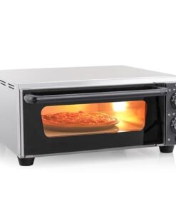 NUPANT Electric Pizza Oven Indoor Countertop Pizza Oven, 14'' Commercial Pizza Oven with Pizza Stone Multipurpose Stainless Steel Pizza Maker Machine for Home and Restaurant use 1800W/110V