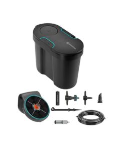 GARDENA (13301) Solar-Powered AquaBloom Garden Irrigation Sprinkler Kit with Water Tank: Water up to 20 Potted Plants with Adjustable drip Irrigation System for Automatic Watering of Patio Plants.