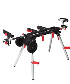 Steelman Contractor Miter Saw Mobile Workstation, Universal Mount, Steel Construction, Portable Folding Legs, Adjustable Width, Supports 500 lbs.