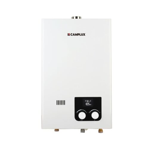 CAMPLUX Natural Gas Water Heater Indoor, Tankless Water Heater, 2.64 GPM On Deamnd Hot Water, Whole House, White