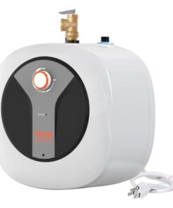 VEVOR Electric Mini-Tank Water Heater 8-Gallon Tank, 1440W Hot Water Boiler Storage, Safety Temperature Pressure Valve Easy Install, for Kichen Bathroom Restaurant, Shelf Wall Floor Mounted