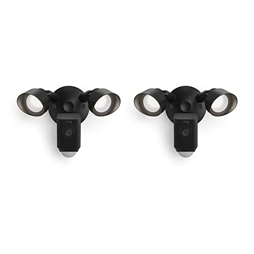 Ring Floodlight Cam Wired Plus with motion-activated 1080p HD video (2021 release) | 2-pack, Black