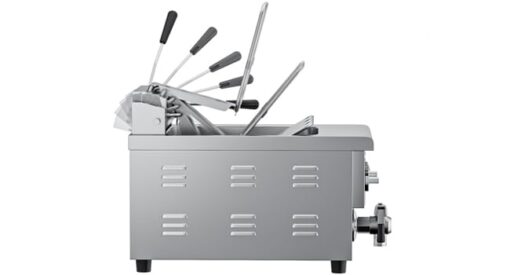 TANGME Commercial Deep Fryer with Drain Valve, 12.7Qt Electric Countertop Fryer 1800W Stainless Steel Oil Fryer with Temp & Time Control for Restaurant, UL Certified - Image 2
