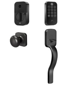 Yale Assure Lock 2 Touch Deadbolt, Black Suede Keyed Smart Entry Door Lock with Ridgefield Handle and Wi-Fi Connected Touchscreen Keypad and Fingerprint Scanner for Code Entry, B-YRD420-F-WF1-RX-BSP