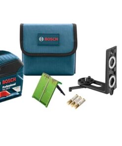 BOSCH GLL 100 GX 100 Ft Green-Beam Self-Leveling Cross-Line Laser, Includes 3 AA Batteries, Positioning Device, Green Laser Target Plate, & Heavy-Duty Pouch