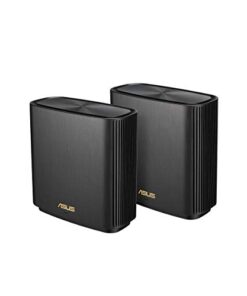 ASUS ZenWiFi AX Whole-Home Tri-band Mesh WiFi 6 System (XT8) - 2 pack, Coverage up to 5,500 sq.ft or 6+rooms, 6.6Gbps, WiFi, 3 SSIDs, life-time network security and parental controls, 2.5G port