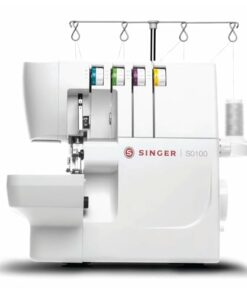 SINGER S0100 Metal Frame Serger with Accessory Kit | Overlock Machine with 6 Built-in Stitches, 2-3-4 Thread Capability, Adjustable Tension & Stitch Length, 1300 Stiches per Minute & Differential Feed