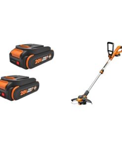 WORX 20V 2.0Ah Battery 2-pc Bundle & 12" Cordless String Trimmer & Lawn Edger Combo Kit (Battery & Charger Included)