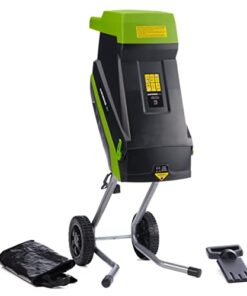 Earthwise Power Tools by ALM GS015 15-Amp Electric Corded Chipper/Shredder with Collection Bag, Green/Black