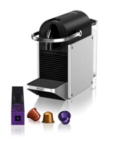 De'Longhi Nespresso Pixie EN127.S, Fully Automatic Coffee Machine, One-Button Coffee Machine with Multi-Function, Welcome Set Included, Compact Design, 19 Bar Pressure, 1260W, Silver