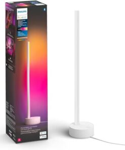 Philips Hue Gradient Signe Table Lamp, Compatible with Alexa, Apple Homekit and Google Assistant, Bluetooth Compatible, Flowing Multicolor Effect, White
