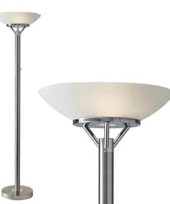 Adesso Floor Lamp with Brushed Steel and Chrome Finish - Perfect Lighting for Bedroom, Living Room and Corner Décor