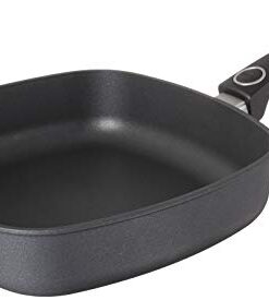 Woll Lite Light/Plus Diamond Reinforced Nonstick Scratch Resistant Cast Aluminum Cookware, Square Frypan, 10 x 10-Inch, Silver