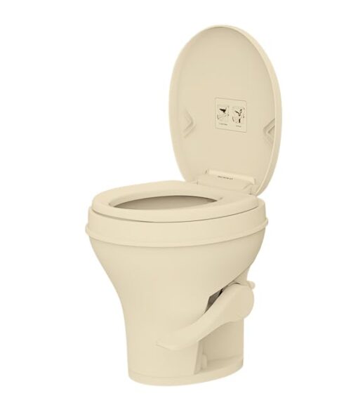 SEAFLO Residential Height Camper/RV Toilet, 18.5” Standard Height, Gravity Flush System, Foot Pedal Operation, Soft Close Seat, Easy-to-Clean Oversized Bowl, 4-Year Warranty (Bone Color) - Image 8