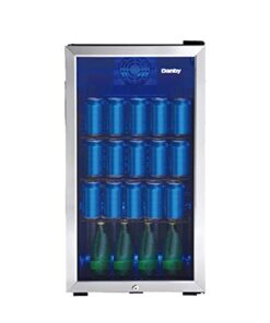Danby DBC117A1BSSDB-6 117 Can Beverage Center, 3.1 Cu.Ft. Freestanding Drinks Refrigerator for Basement, Dining, Living Room-Bar Fridge Perfect for Beer, Pop, Water, Black/Grey
