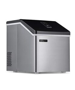 Luma Comfort Clear Ice Cube Maker Machine | First Cubes in 15 Minutes, 40 lbs. of Ice in 24 Hours | Countertop Portable Design in Stainless Steel - IM200SS