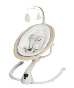 Maxi-Cosi Cassia Baby Swings for Infants: Smart Portable Baby Swing with Music, Lightweight & Foldable Baby Swing, 360 Rotation Infant Swing, Classic Oat