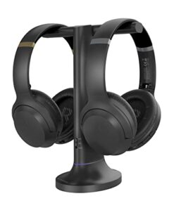 Avantree Duet - Dual Wireless Headphones for TV Watching with Transmitter & Charging Stand, Clear Dialogue & Volume Boost for Seniors, Compatible with TVs Equipped with Opt or AUX Audio Output Ports