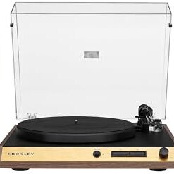 Crosley C72 2-Speed Belt-Drive Bluetooth Turntable Record Player with 80W Speakers and Carbon Fiber Tonearm, Walnut