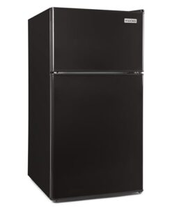 Igloo 3.2 Cu.Ft. Double Door Compact Refrigerator with Freezer - Slide Out Glass Shelf, Perfect for Homes, Offices, Dorms - Black