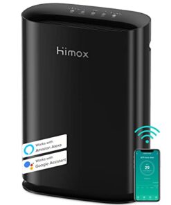 HIMOX HEPA 14 Air Purifiers For Home Large Room up to 2690 sq ft, Smart wifi& PM2.5 Monitor, 5 Stage Medical Grade Air Purifiers for Pets Allergies Smoke Mold, Air Cleaner,Auto Mode, Alexa Control