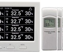 Ambient Weather WS-3000-X8 Thermo-Hygrometer Wireless Monitor w/ 8 Remote Sensors - Logging, Graphing, Alarming, Radio Controlled Clock