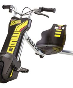 Razor Power Rider 360 9 MPH Drifting Trike Ride-On Electric Powered Tricycle, Black, Yellow