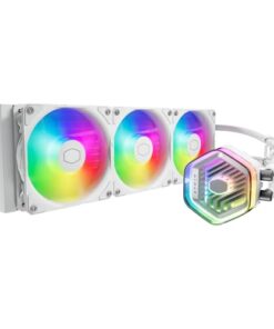 Cooler Master 360 Atmos White High Performance Close-Loop AIO Liquid Cooler, R9|i9 Dual Chamber Pump, Customize Cover, Sickleflow Edge PWM, aRGB Lighting, AMD Ryzen AM5|4, Intel LGA 1851|1700 Platform