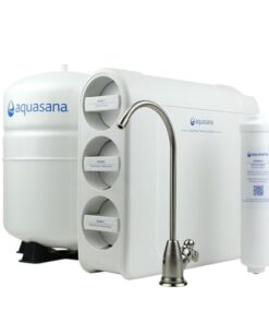 Aquasana SmartFlow Reverse Osmosis Water Filter System - High-Efficiency Under Sink RO Removes up to 99.99% of Fluoride, Arsenic, Chlorine, and Lead - Brushed Nickel Faucet