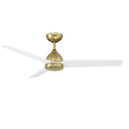WAC Lighting Mocha Indoor and Outdoor 3-Blade Smart Home Ceiling Fan 54in Soft Brass Matte White with Remote Control works with Alexa and iOS or Android App - Image 3