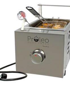 Flame King Proleo Tabletop Propane Deep Fryer with Oil Thermometer, 2.5 Gallons Capacity, with 5-FT Propane Regulator Hose