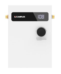 CAMPLUX Tankless Water Heater Electric 8kW 240 Volt, On Demand Instant Hot Water Heater with Self-Modulating Save Energy, Point-of-Use Side Water Connection for Easier Installation, ETL Certificated
