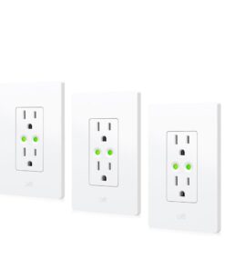 Eve Energy Outlet (Matter) 3-Pack – Smart Outlet & Power Meter, App & Voice Control, No Bridge, Thread, Works with Apple Home, Alexa, Google Home, SmartThings, 100% Privacy, Requires Thread Router