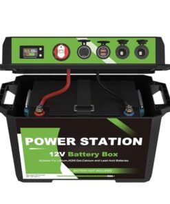 Battery Box Power Center with USB and Anderson Plug, Group 24-31 12V Waterproof Smart Battery Box for Marine, Boat, Trolling Motor, Outdoor Camping, RV (BM001)
