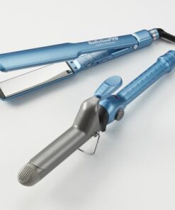 BaBylissPRO Nano Titanium Limited Edition 1 1/2" Ultra Thin Flat Iron and 1 1/4" Spring Curling Iron Prepack
