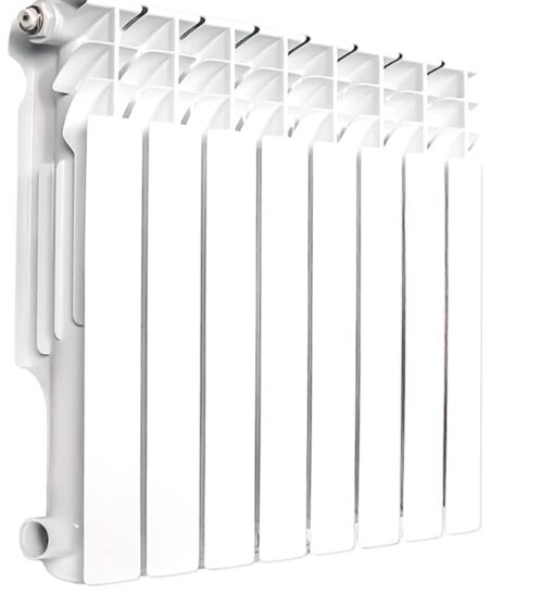 Q-Hillstar Quiet Energy Saving Hot Water Radiator, 8-Panel Wall-Mounted Aluminum Radiator Heater for Kitchen, Bathroom and Bedroom