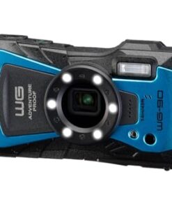 PENTAX WG-90 Blue Waterproof Camera, Shockproof, Dustproof, Freezeproof, Built-in 6-LED Ring Light for Macro Photography, Underwater Shooting Mode