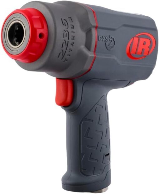 Ingersoll Rand 2236QTIMAX DXS2 1/2" Air Impact Wrench, Quiet, 1,500 ft-lb Torque, Titanium Hammer Case, Friction Ring Retainer, Pistol, Interchangeable Anvil, Multifunctional Tool - Image 9